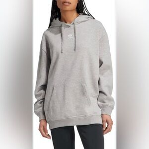 NEW adidas Gray Cuffed Sleeve Long Sleeve Sweatshirt Hoodie Size M